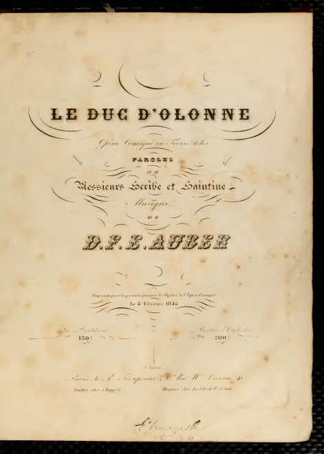 First page of Le duc d'Olonne
