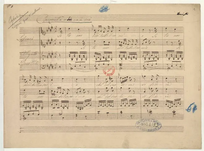First page of Se tu non vedi tutto il mio cor