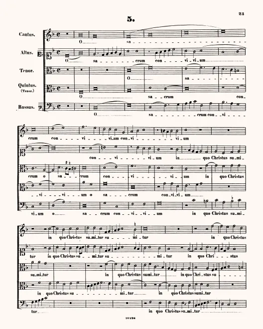 First page of O sacrum convivium