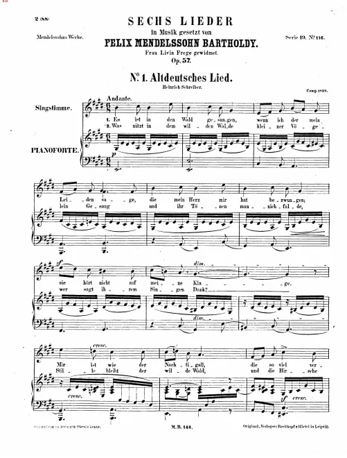 First page of Sechs Lieder