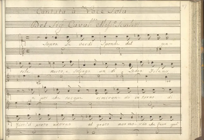 First page of Sopra le verdi sponde del gentile mesto