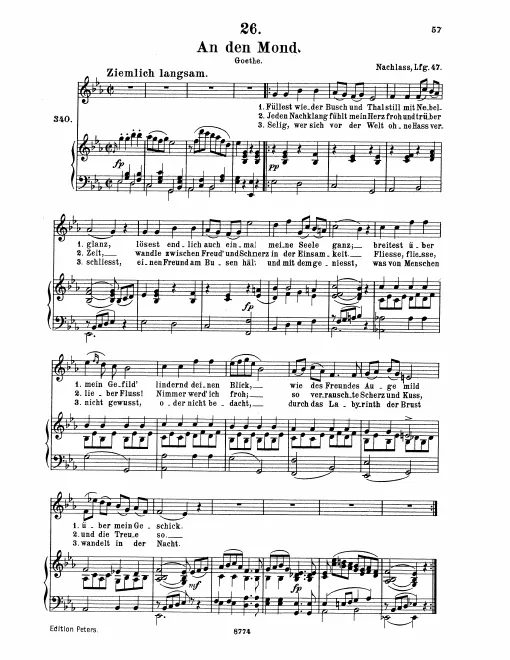 First page of An den Mond