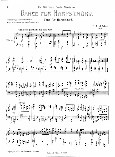 First page of Dance for Harpsichord