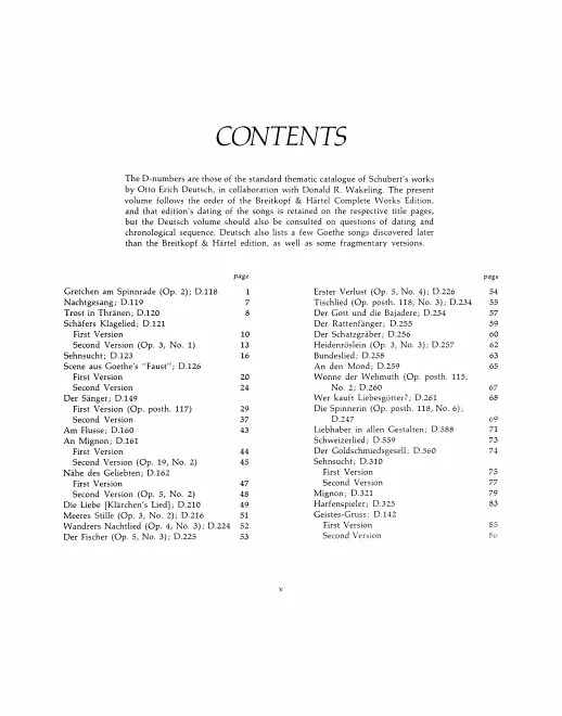 First page of Songs to Texts by Goethe