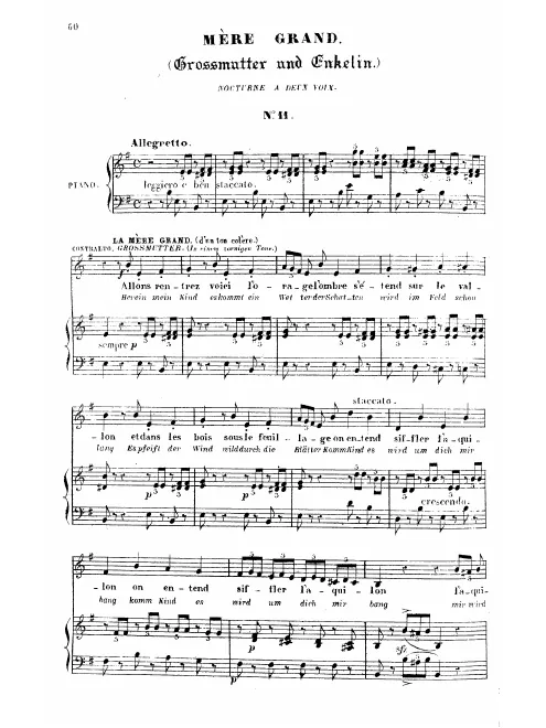 First page of La mère grand / Grossmutter und Enkelin