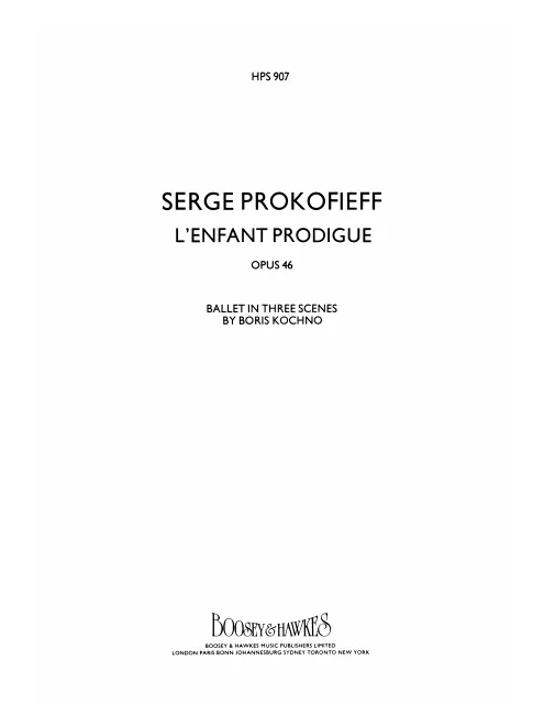 First page of L'enfant prodigue