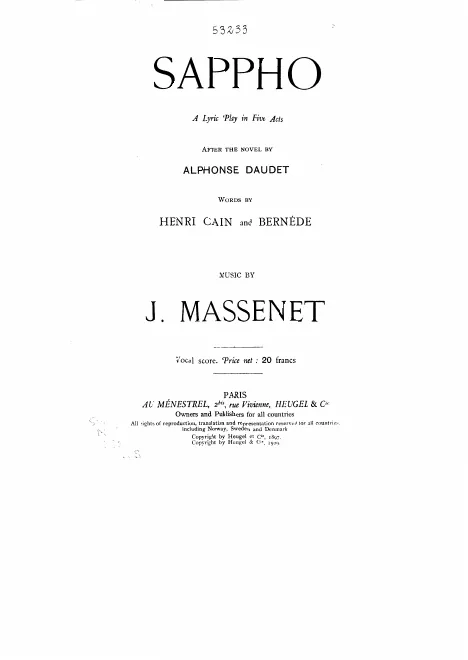 First page of Sapho