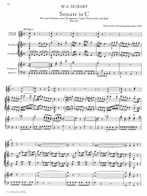 First page of Church Sonata in C major