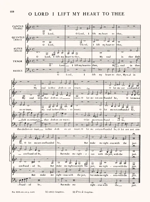First page of O Lord, I Lift My Heart to Thee