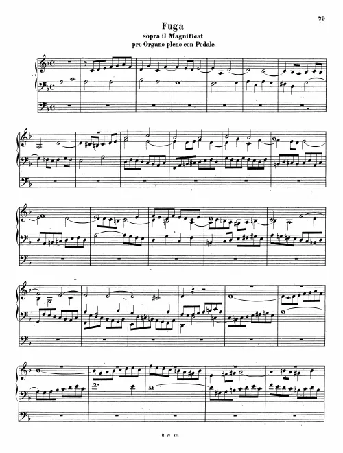 First page of Fuga sopra il Magnificat pro Organo Pleno con Pedale