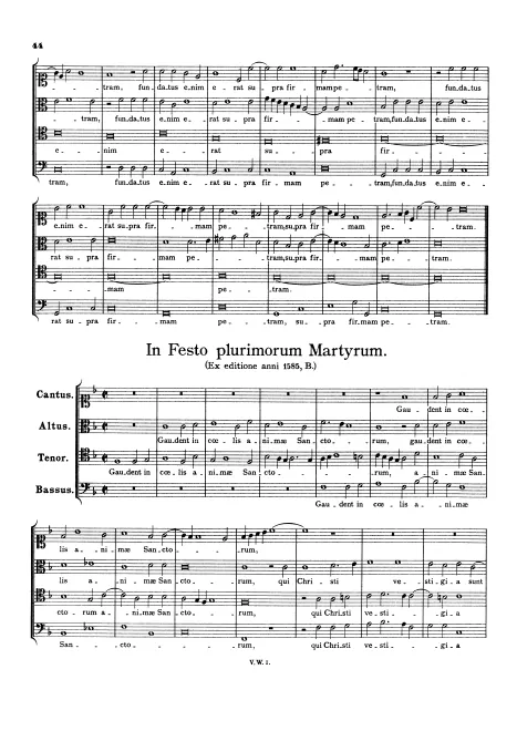 First page of Gaudent in coelis animae Sanctorum