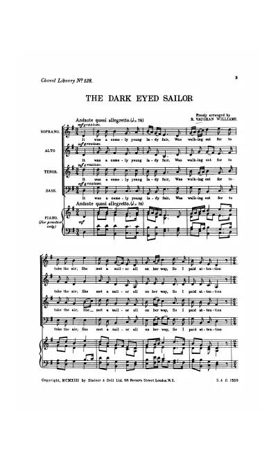 First page of 5 English Folk Songs freely arranged for Unaccompanied Chorus