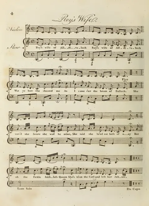 First page of Roy's Wife of Alldivaloch