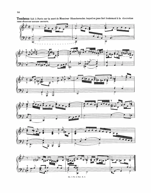 First page of Tombeau in C minor