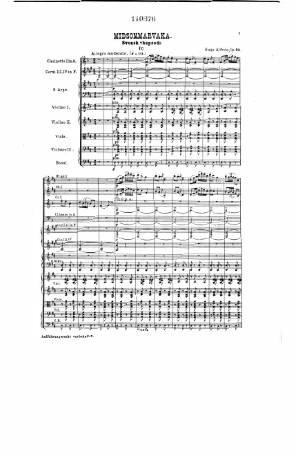 First page of Midsommarvaka Midsummer Vigil