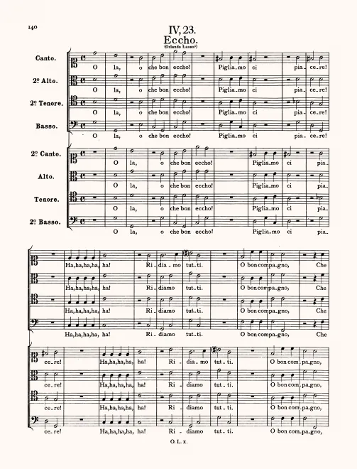 First page of O là, o che bon eccho