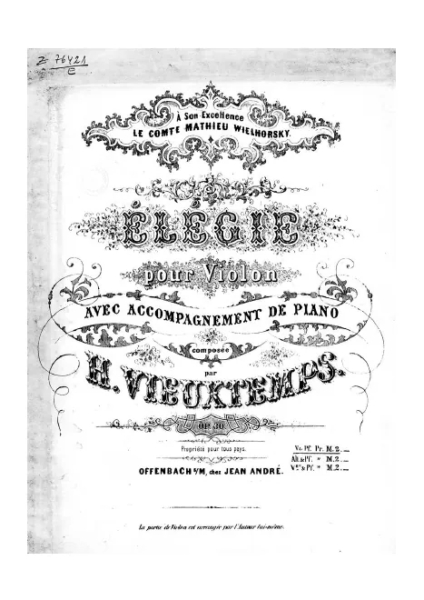 First page of Élégie pour alto (ou violon, ou violoncelle) et piano