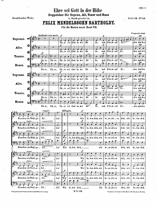 First page of Ehre sei Gott in der Höhe