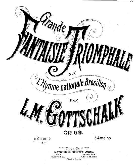 First page of Grande fantaisie triomphale sur l'hymne national brésilien