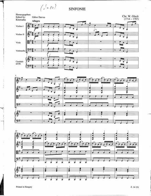 First page of Sinfonia in G Major