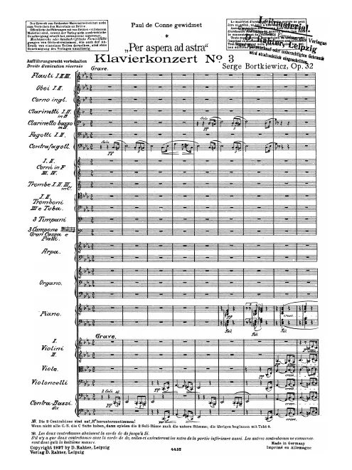 First page of Piano Concerto No.3