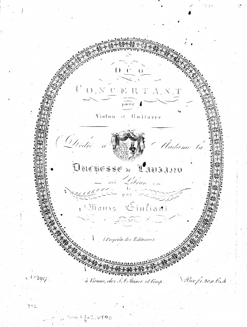 First page of Duo concertant pour Violon et Guitarre
