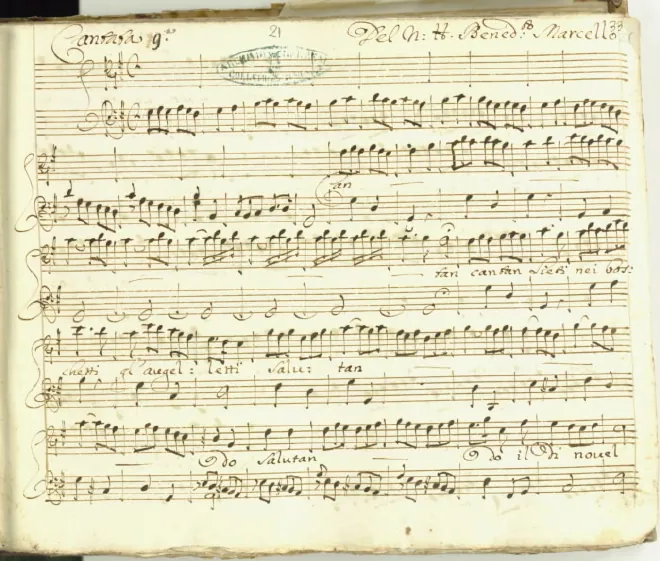 First page of Cantan lieti nei boschetti