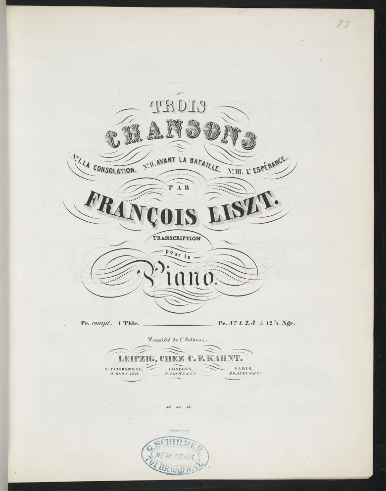 First page of 3 Chansons