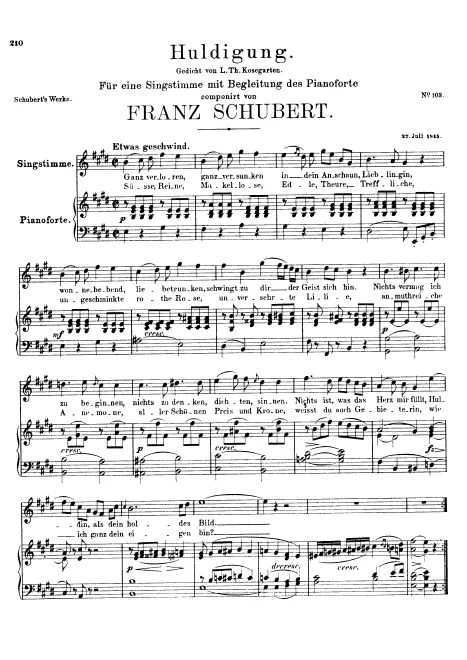 First page of Huldigung