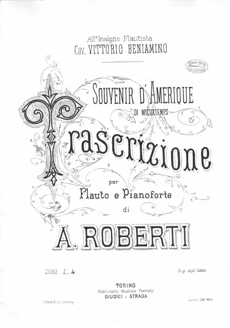 First page of Souvenirs d'Amérique