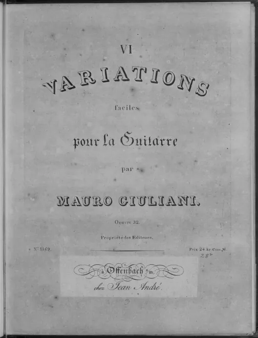 First page of 6 Variations, Op.32