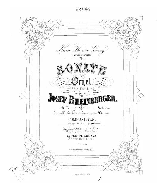 First page of Organ Sonata No.5