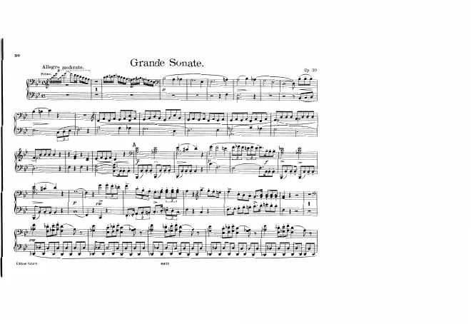 First page of Sonata for Piano 4 Hands in B-flat major