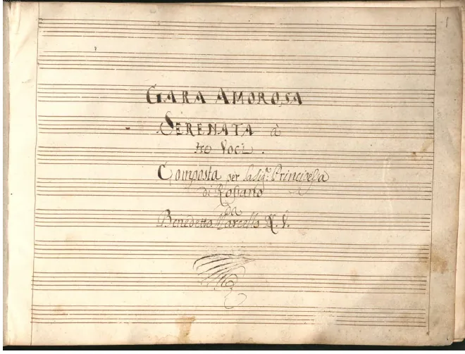 First page of La gara amorosa