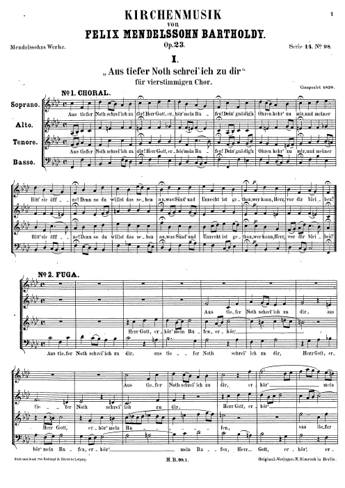 First page of Kirchenmusik