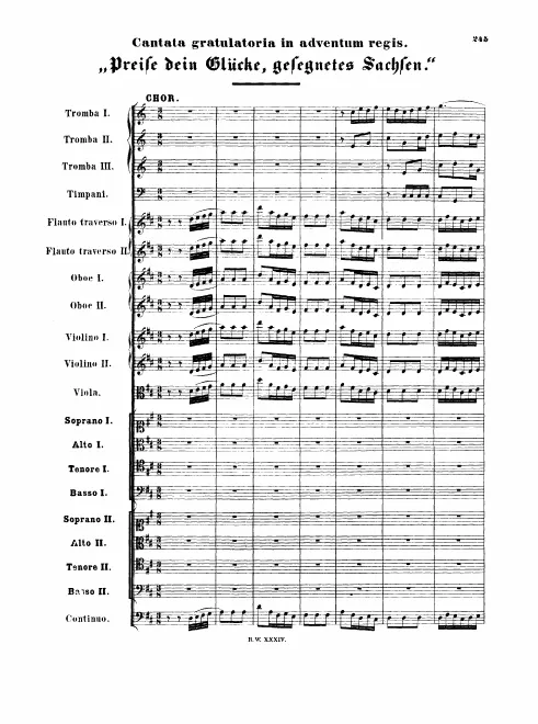 First page of Preise dein Glücke, gesegnetes Sachsen