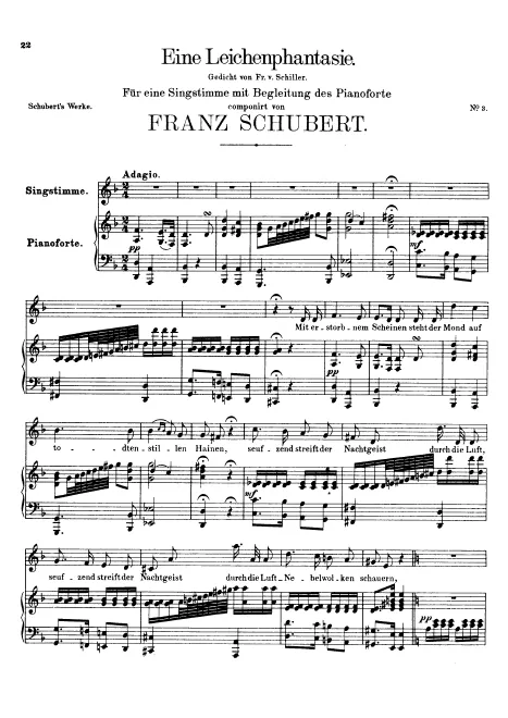 First page of Eine Leichenphantasie