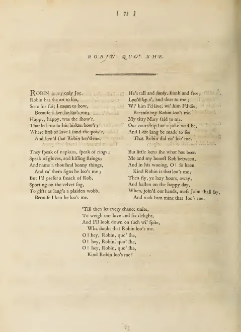 First page of Robin quo' she, Hob.XXXIa:72