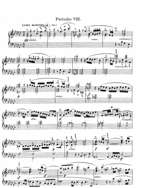 First page of Prelude and Fugue No.8 in E-flat minor