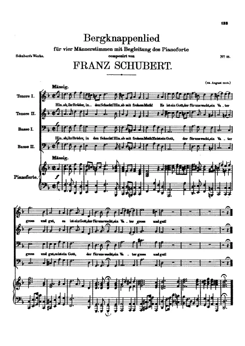 First page of Bergknappenlied