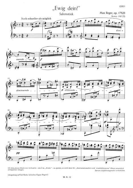 First page of "Ewig dein!" - Salonstück