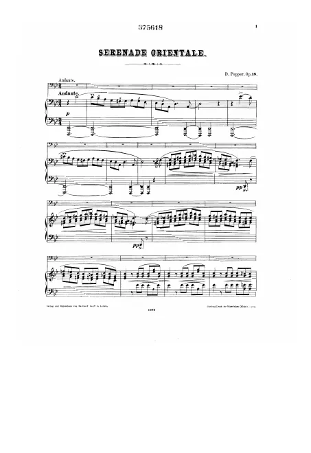 First page of Sérénade orientale