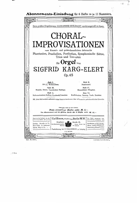 First page of Choral-Improvisationen für Orgel