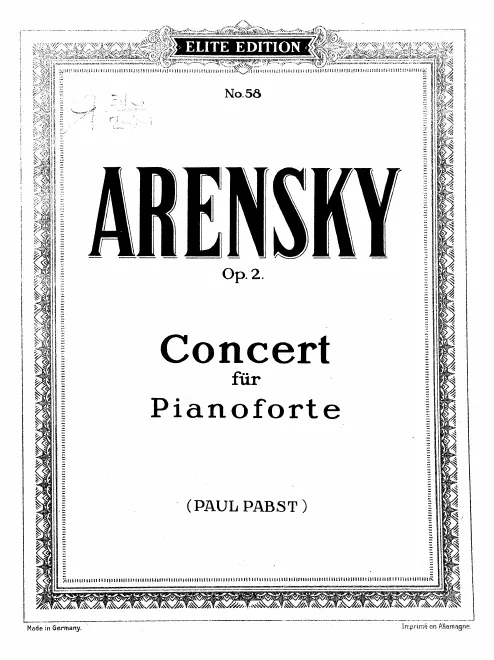 First page of Piano Concerto