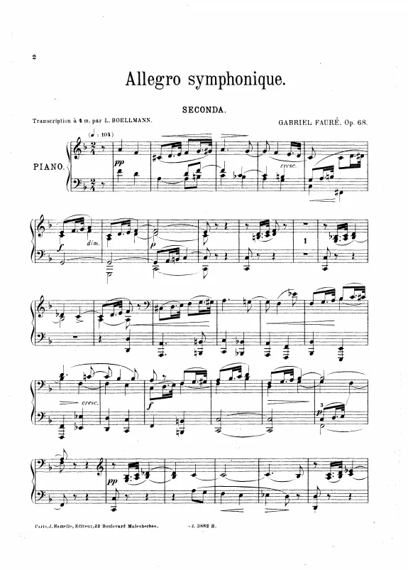 First page of Allegro symphonique
