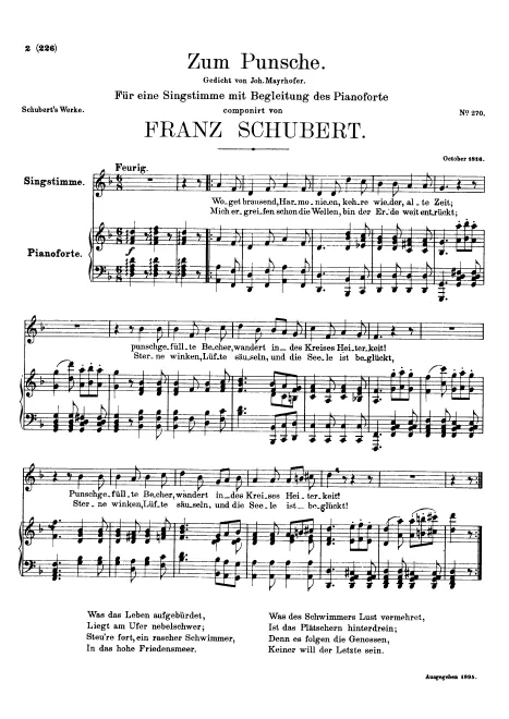 First page of Zum Punsche