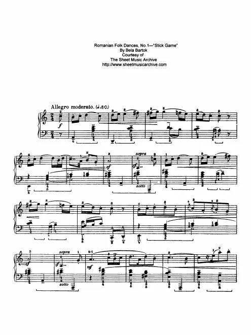 First page of Román népi táncok