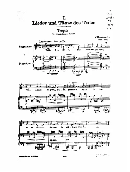 First page of Lieder für eine Singstimme und Klavier