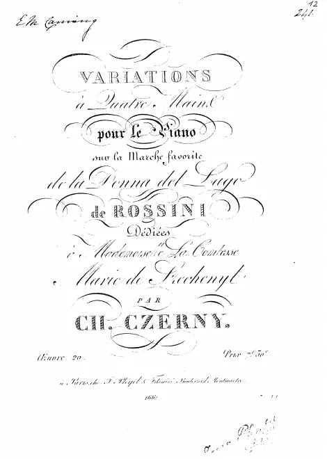 First page of Variations sur la marche favorite de 'La donna del lago'