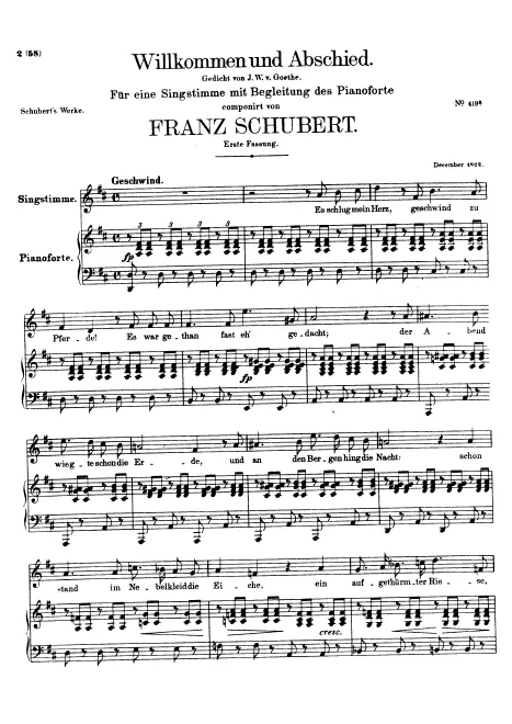First page of Willkommen und Abschied